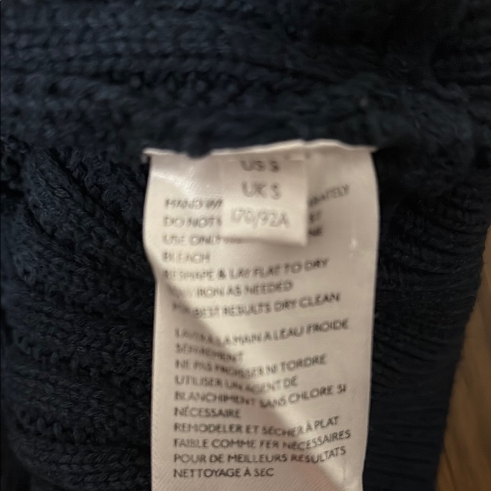 Free people Navy Cable-Knit Button Front Women's Sweater size small - Picture 4 of 6